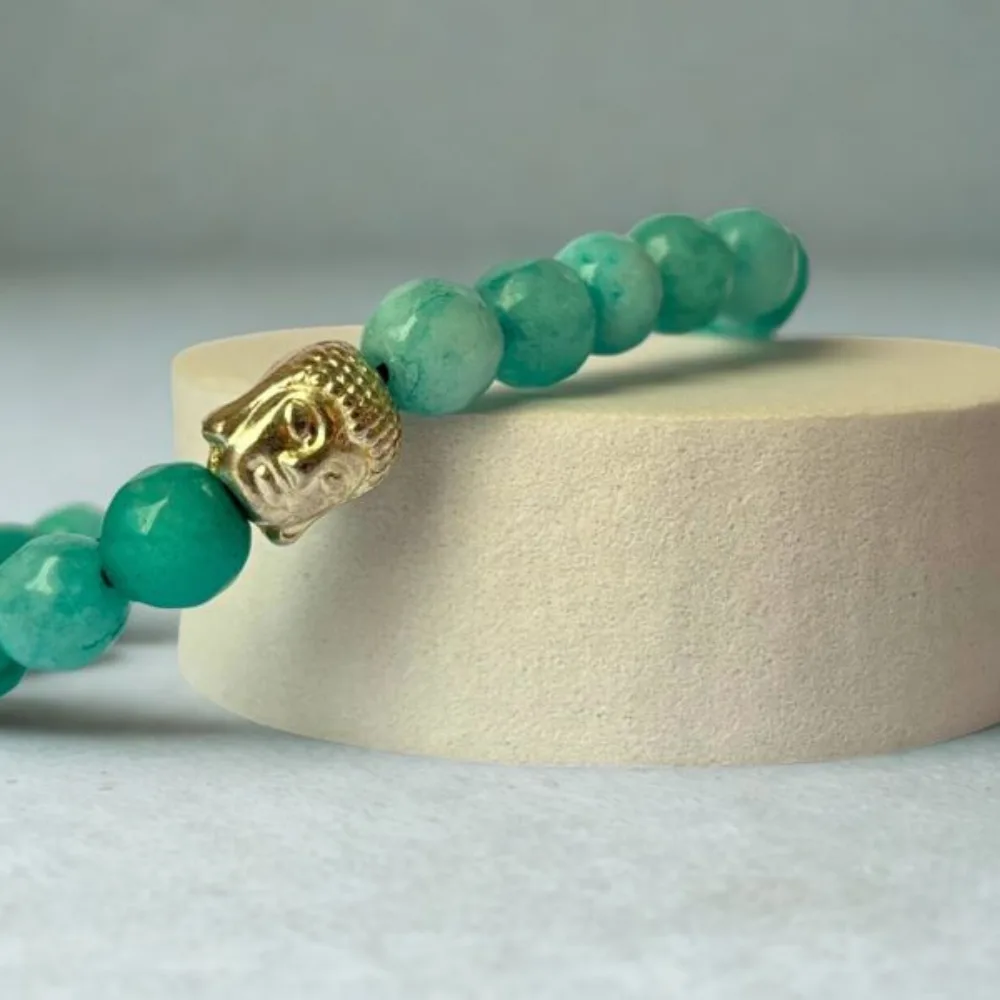 "Karma Buddha" Amazonit karkötő Buddha medállal - Image 2