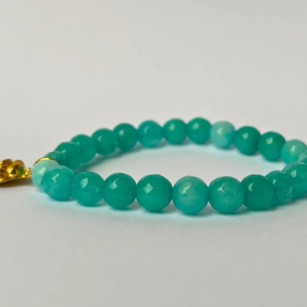 "Karma" Amazonit karkötő rózsamedállal - Image 3