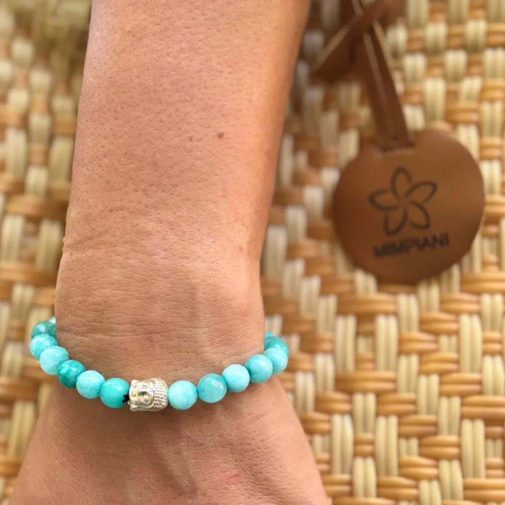 "Karma Buddha" Amazonit karkötő Buddha medállal - Image 5