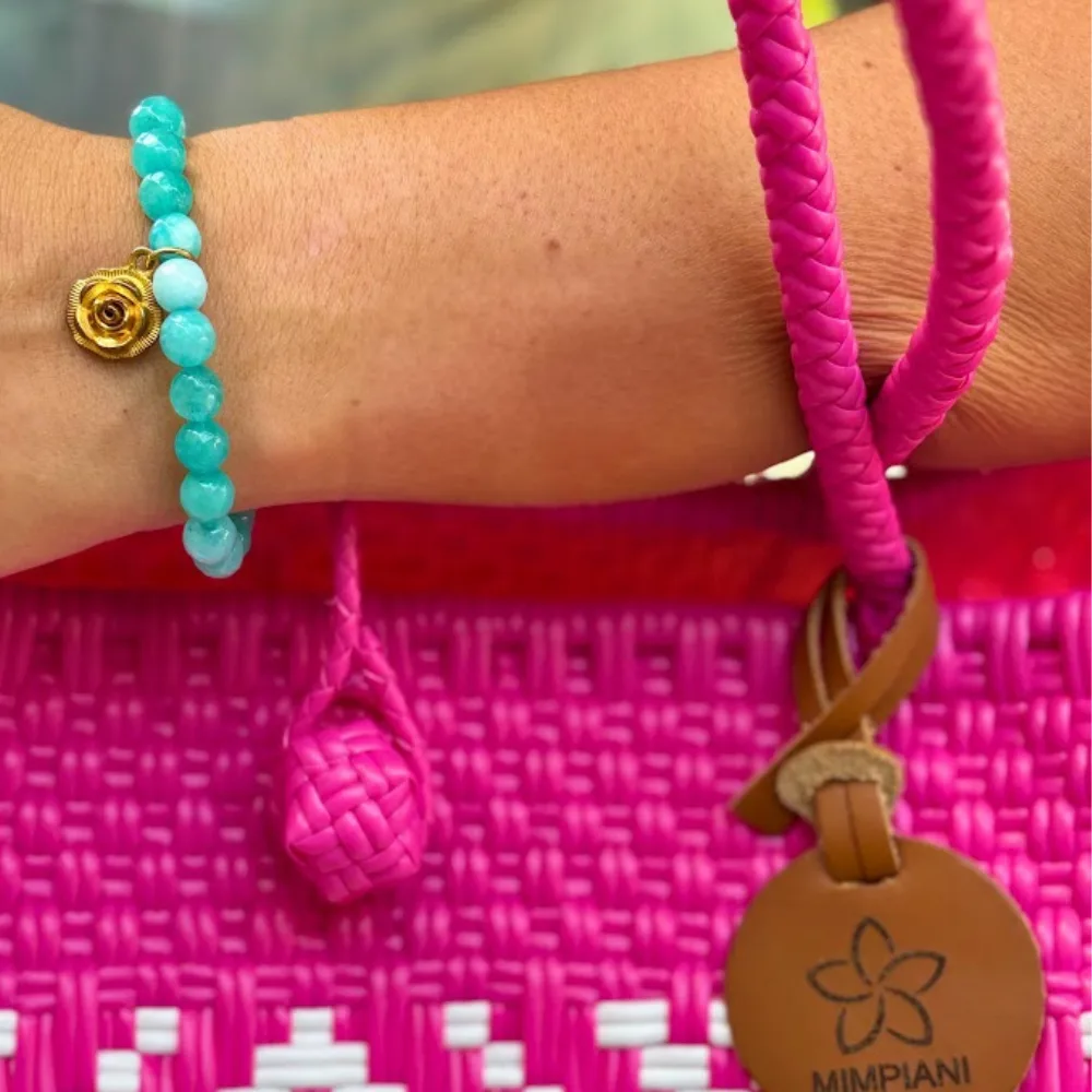 "Karma" Amazonit karkötő rózsamedállal - Image 6