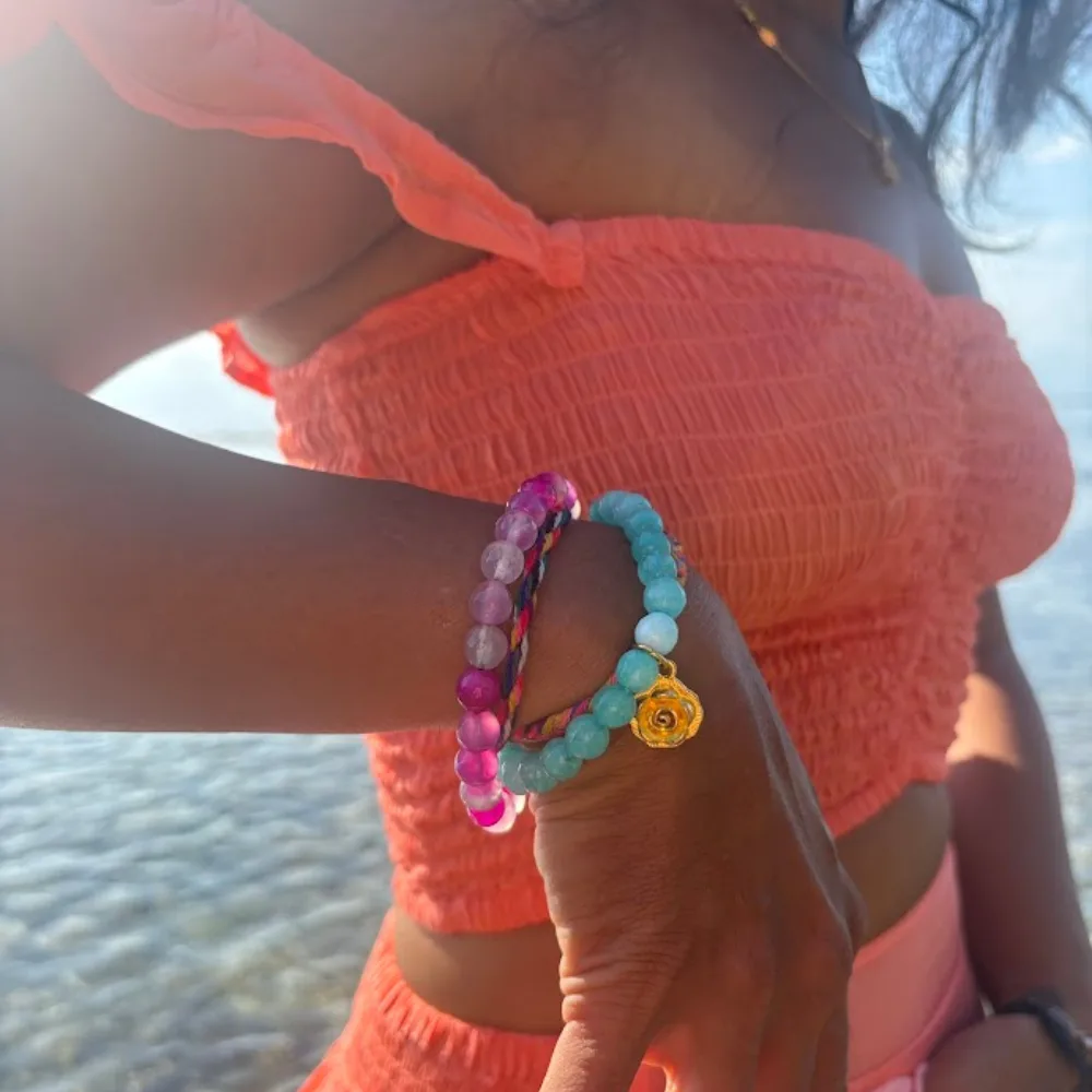 "Karma" Amazonit karkötő rózsamedállal - Image 7