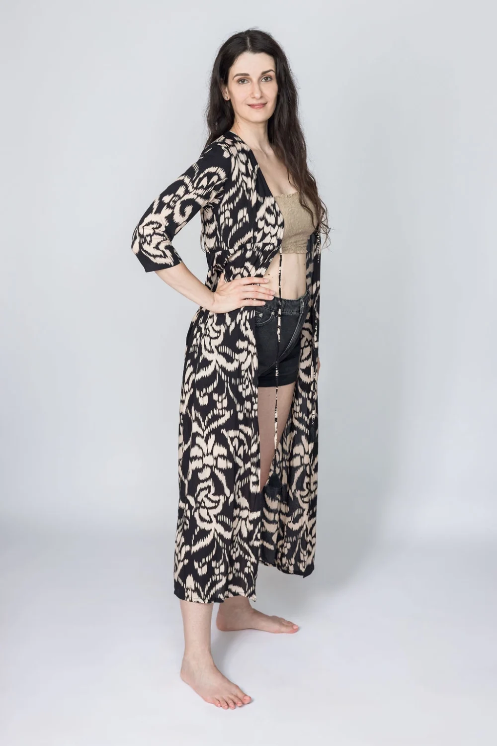 "Angin Tropis – Trópusi szellő" kézzel nyomott kimono - Image 11