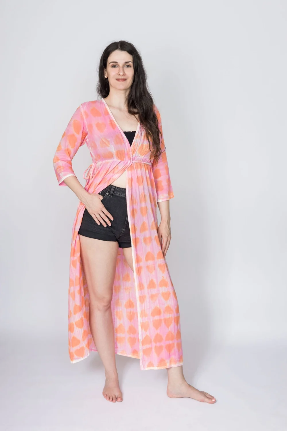 "Angin Tropis – Trópusi szellő" kézzel nyomott kimono - Image 14